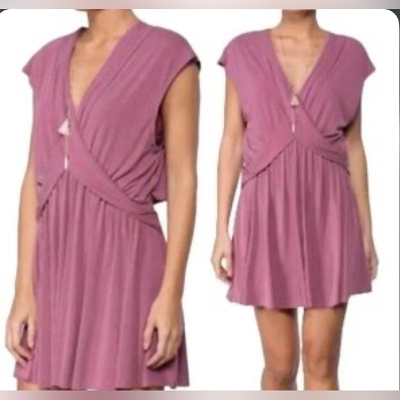 Elegant Mauve Wrap Dress Size S - Picture 1 of 5